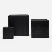Margareth Laug, La Combinée nesting boxes, set of three, 2018-19, stained ash over fiberboard