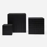 Margareth Laug, La Combinée nesting boxes, set of three, 2018-19, stained ash over fiberboard