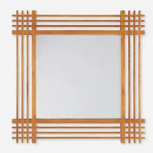 Wall mirror by Ettore Sottsass, c. 1959, ash, mirrored glass, sold Sep 2024