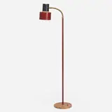 Stilnovo, Floor lamp, c. 1965, enameled steel and aluminum, brass-plated steel, wood, terrazzo