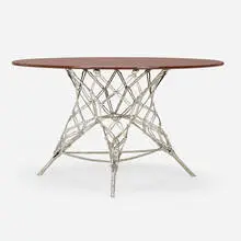 Marcel Wanders, Knotted occasional table, 2001, carbon and aramid fibers, epoxy resin, lacquered wood
