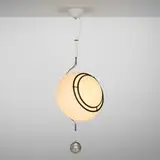 Studio 6G, Incontro 4513 ceiling lamp, c.1975, acrylic, chrome-plated steel, aluminum, rubber