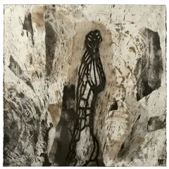 Schreitender by Michael Morgner, 1994, Lavage, Tusche und Décollage auf Velin, sold Dec 2017