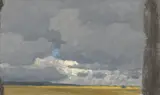 Paul von Ravenstein, Wolkenstudie IV“. Nach 1906, Öl auf Leinwand auf Pappe