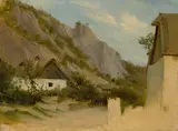 Landschaftsstudie by Johann Heinrich Schilbach, Öl über Bleistift auf Papier, sold May 2017
