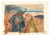 Otto Dix, Greis mit Sense. 1950er Jahre