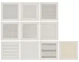 Agnes Martin, Agnes Martin - Paintings and Drawings 1974-1990, 1991, Original-Kartonmappe mit 10 Farblithografien, jeweils auf Pergamentpapier, Ausstellungskatalog und gebundener Broschüre