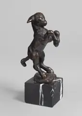 Böckchen by August Gaul, Um 1904, Bronze mit schwarzbrauner Patina, auf Marmorsockel montiert, sold Dec 2023