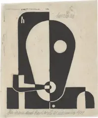 Selbstportät mit Pfeife by Heinrich Hoerle, 1922, Linolschnitt auf Japanpapier, sold Mar 2024