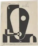 Heinrich Hoerle, Selbstportät mit Pfeife, 1922, Linolschnitt auf Japanpapier