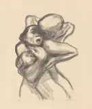 Käthe Kollwitz, Tod packt eine Frau, 1934, Lithografie auf Velin