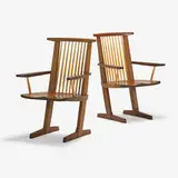 Mira Nakashima, Pair of Conoid armchairs