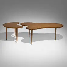 Edmond J. Spence, Two-piece dining table, c. 1955, mahogany