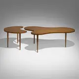 Edmond J. Spence, Two-piece dining table, c. 1955, mahogany