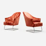 Joseph D'Urso, Cantilevered lounge chairs, pair