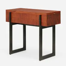 Cabinet by Vladimir Kagan, c. 1967, rosewood, lacquered wood, chrome-plated brass, laminate, sold Sep 2024