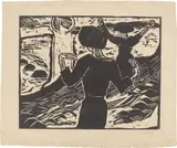 Karl Schmidt-Rottluff, Die Sonne, 1914, Holzschnitt auf dünnem Bütten