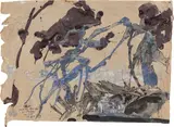Horst Janssen, ...Mir zerbricht schon alles am Anfang. ein Trost, 1993, Aquarell, Tuschfeder und Deckweiß auf braunem Japanpapier