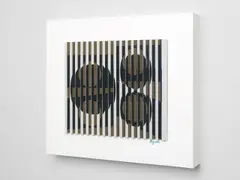 Inner Eclipse by Yaacov Agam, Polymorph-Farbserigrafie auf gefaltetem PVC, auf Kunststoff montiert, sold Sep 2025