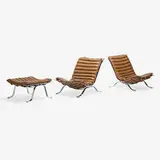 Arne Norell, Pair of lounge chairs and ottoman