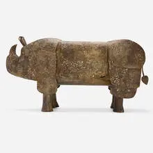 1970s, Rhinoceros bar cabinet, painted composite over steel