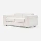 Settee from the Gerstenzang and Akston commission, Palm Beach by Osvaldo and Valeria Borsani, 1971, bouclé upholstery, brushed steel, sold Sep 2024