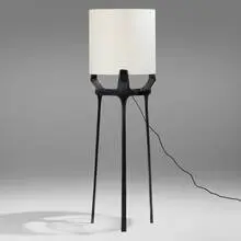 Ty Best, Flint floor lamp, c. 2020, cast and patinated bronze, French paper