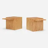 Contemporary, Occasional tables, pair, c. 2000, cypress