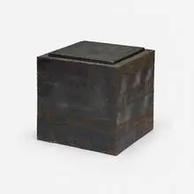 Paul Evans, Cube table, c. 1970, welded and patinated steel, slate