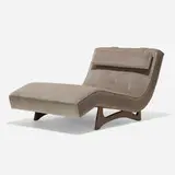 Adrian Pearsall, Wave chaise lounge, c. 1965, upholstery, stained oak