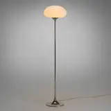 Bill Curry, Floor lamp, aluminum, chrome-plated steel, frosted glass