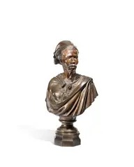 Charles Henri Joseph Cordier, French patinated bronze bust of a moor cast, patinated bronze