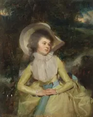 Portrait of a lady in yellow by Daniel Gardner, oil on panel, sold Dec 2016