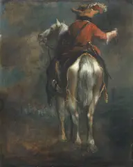 Francesco Simonini, Two cavalier studies, a pair, oil on panel