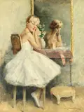 Lucien-Henri Grandgérard, Ballerina, oil on board
