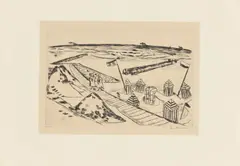 Max Beckmann, Strand, 1922, Kaltnadel auf Velin