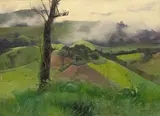 Wilhelm Kuhnert, Afrikanische Landschaft im Morgennebel (Muhanga)