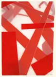 Beat Zoderer, Faltung, 2002, Folge von 8 Unikaten: Klebefolie in acht Farbvarianten, jeweils auf nach hinten gefaltetem Transparentpapier
