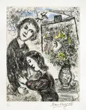 Marc Chagall, Tendresse“ (aus: „Songes“), 1981, Radierung und Farbaquatinta auf Velin