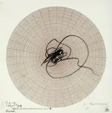 Face Vogelkopf Meise by Arnulf Rainer, 1967, Graphit auf Polkoordinatenpapier, am Oberrand auf Karton montiert, sold Jun 2010