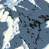 Gerhard Richter, Aus: „Schweizer Alpen II“ (A1), 1969, Farbserigraphie auf weißem Halbkarton