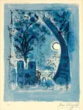 Marc Chagall, Notre-Dame et la Tour Eiffel, 1960, Farblithographie auf Arches-Velin