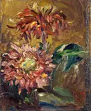 Kurt Schwitters, Chrysanthemen, 1946, Öl auf Pappe