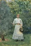Franz Skarbina, Junges Mädchen im Garten