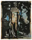 Siegfried Anzinger, Ohne Titel, 1983, Gouache und Tuschpinsel auf braunem Packpapier