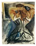 Paul Kleinschmidt, Frau vor dem Spiegel, 1922, Aquarell auf Velin