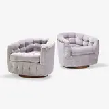 Milo Baughman, Pair of tilt-swivel lounge chairs