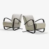 Jindrich Halabala, Two lounge chairs, Czechoslovakia