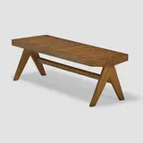 Slatted bench from the Chandigarh administrative buildings by Pierre Jeanneret, France/India, sold Sep 2019