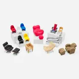 Vitra., Collection of miniature furniture models (from the Miniatures collection), c. 2000, painted wood and aluminum, plastic, cardboard, wood, upholstery, aluminum, vinyl